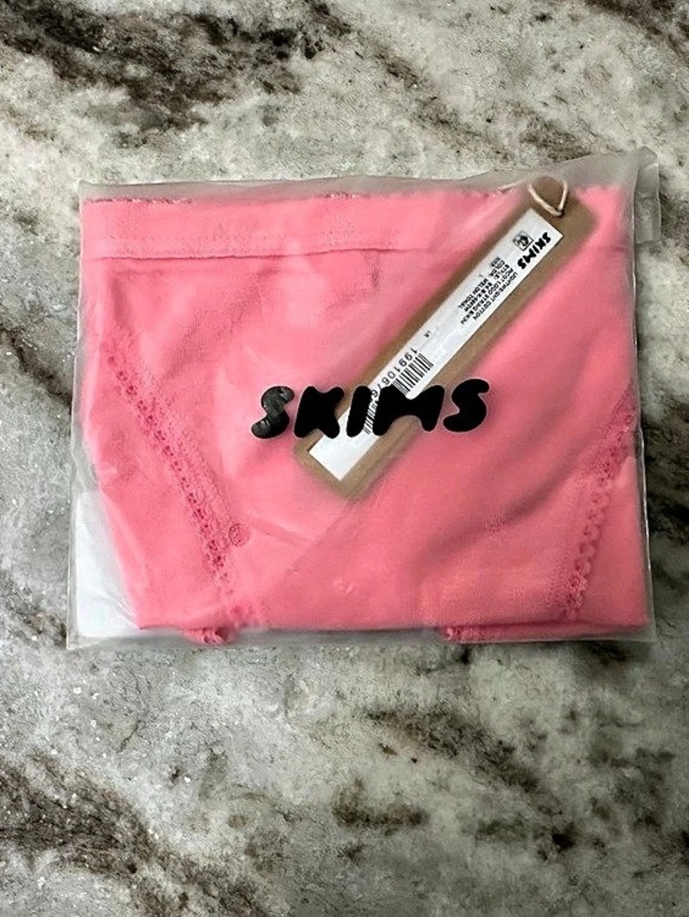 SKIMS Lightweight Cotton Picot Logo String Bikini - NIB
